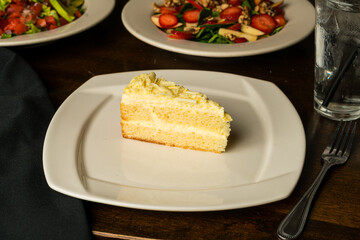 Slice of lemon cake