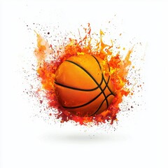 Fiery Basketball Splash Sports Graphic Competition Illustration