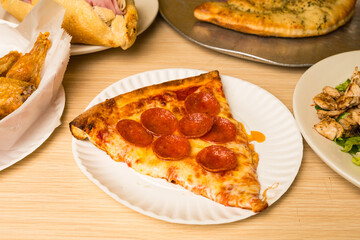 Slice of pepperoni pizza