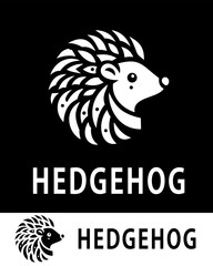 Hedgehog logo design featuring a stylized silhouette with intricate quill patterns