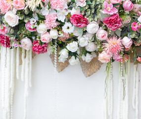 colorful roses on white background