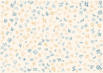 colorful gujarati alphabet seamless pattern background vector design