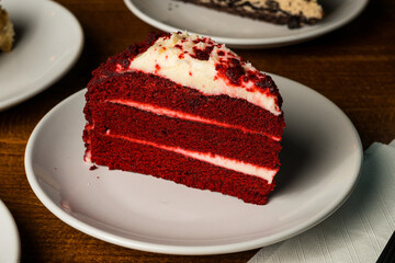 Red velvet cake on a plate