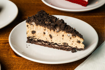 Oreo cheesecake on a plate