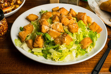 Caesar salad in a bowl