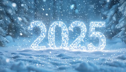 shining 2025 in a snowy wonderland of light snowflakes