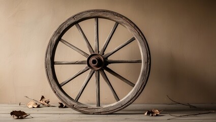 Rustic Old Wooden Wheel - Vintage Farmhouse Decor and Historic Charm