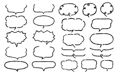 Fototapeta premium 手書き風ふきだしデザイン素材・黒色