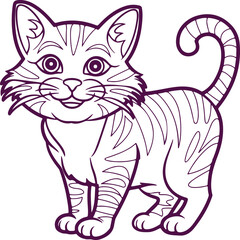 Cute cartoon cat. Vector illustration isolated on a white background.