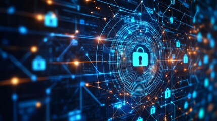 Obraz premium Cybersecurity Network Protection Illustration
