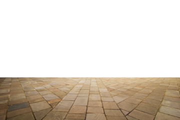 stone tile pavement in an old city isolated png	