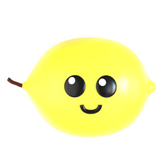 lemon fruit 3d icon illustration 