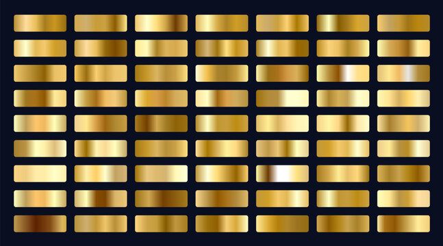 big set of metallic gold gradients