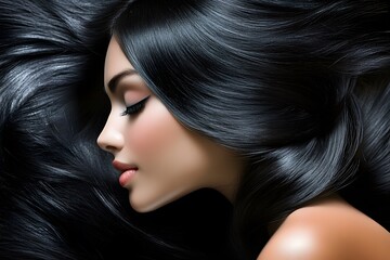 Obraz premium Hair style, color, shampoo model, Generative AI