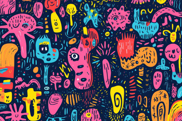 Fototapeta premium A colorful pattern of diverse faces.