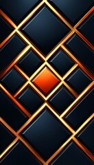 Abstract Gold And Black Diamond Pattern Design