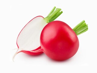 Red radish isolated on white background with clipping path and full depth of field
