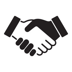 Handshake icon Silhouette vector illustration on white background