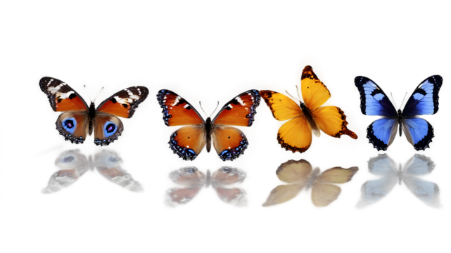 Colorful Butterfly PNG Image with Transparent Background Ideal for Nature Designs, Illustrations, and Creative Projects