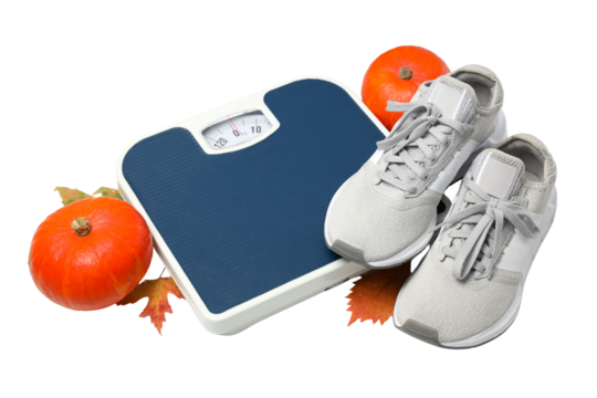 PNG, Autumn sports, sneakers with weights isolated on white background.