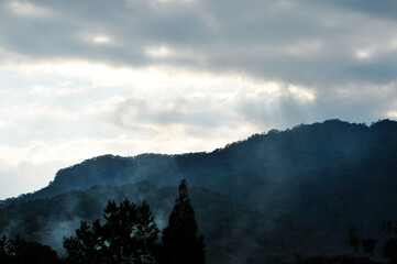 clouds over the mountains