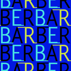 Seamless barber font colorful design illustration.	
