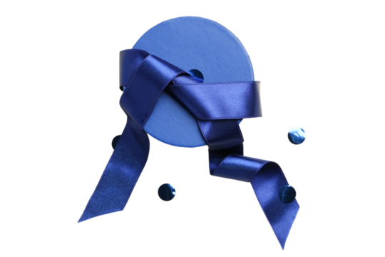 PNG, Mystery box, blue round box isolated on white background. - Powered by Adobe