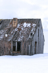 Old house in snow