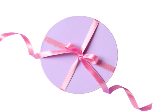 PNG, Gift box, purple round box isolated on white background.
