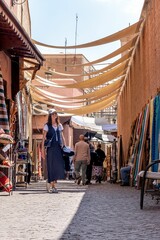 Fototapeta premium Vibrant Moroccan Market Street Scene