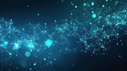 Obraz premium Dynamic Light and Particles Create a Cyan Energy Field