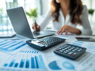 Accountant organizing receipts and invoices for tax preparation