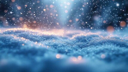 Captivating Winter Landscape with Snow and Ethereal Lights