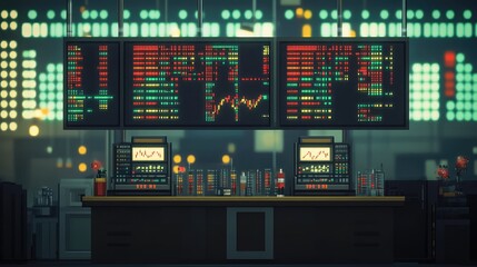 Fototapeta premium Colorful Digital Trading Dashboard with Charts and Information Display