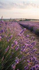Fototapeta premium serene-lavender-fields-stretching-to-the-horizon