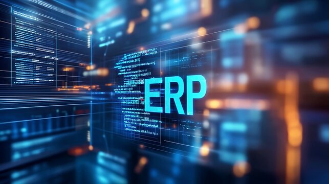 The futuristic digital background features a sleek and modern design with various digital screens displaying complex data structures and graphs, all bathed in a cool blue light