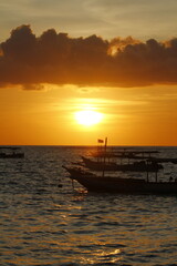 boat at sunset