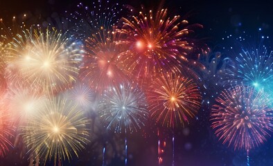 fireworks in the night sky