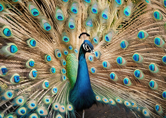 Obraz premium peacock with feathers out