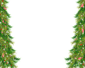 Christmas frame clipart, fir tree decoration border