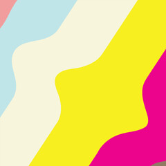 Colorful abstract pop art colors background design. Yellow, purple and blue colour vivid poster, flyer or brochure wavy stroke design