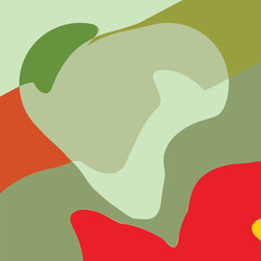 Abstract orange green doodle animated background. Colorful animated shapes.