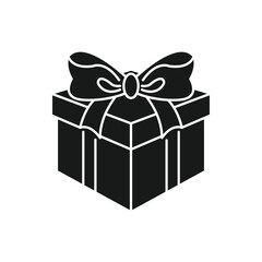 Gift box icons in Trendy Flat style. Gift boxes with ribbon icons. Gift box flat line silhouette