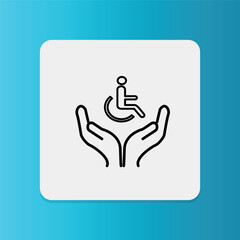 Disability support icon. editable stroke. Vector illustration