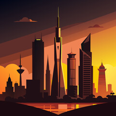 Modern Arab City skyline buildings