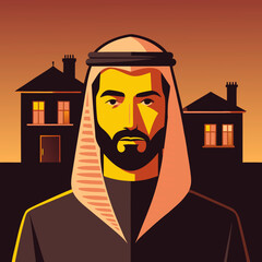 Saudi Arabian Man wearing Keffiyeh