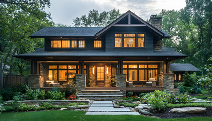 Minimalist craftsman home with refined, elegant design for cozy living.