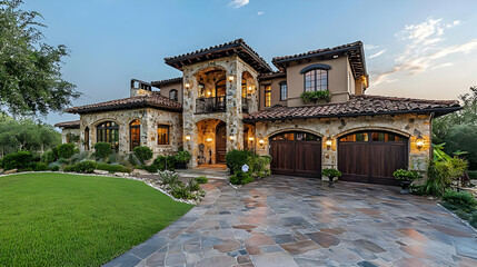 Fototapeta premium Rustic craftsman home with elegant interior, perfect for cozy, refined living.