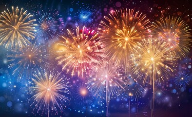 Fototapeta premium fireworks on the night sky