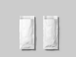 White Blank Two Bread Paper Bags Mockup 3D Render
